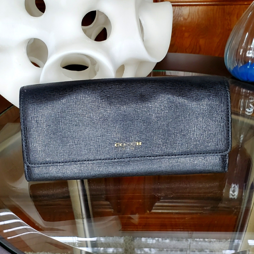 Coach Soft Leather Wallet with card slot on back